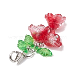 7 Stück Maiglöckchen-Anhänger aus Acryl und Glas&nbsp;HJEW-JM02414