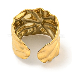 Bague de manchette ouverte martelée en acier inoxydable 304 avec placage ionique (IP)&nbsp;RJEW-A043-09G
