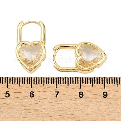 Herz Messing Micro Pave Creolen aus klarem Zirkonia&nbsp;EJEW-D348-06G