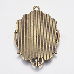 Colgante de estilo tibetano cabochon ajustes&nbsp;TIBEP-A22962-AB-FF