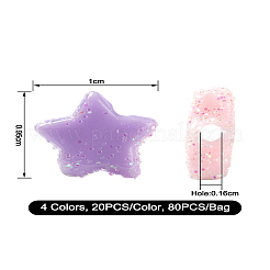 80 pz 4 colori perline acriliche opache&nbsp;MACR-FS0001-01A