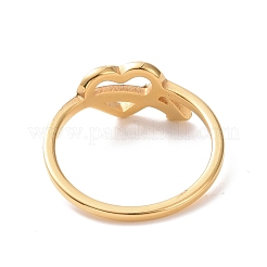 Corazón de rhinestone de cristal con anillo de dedo de flecha&nbsp;RJEW-D120-18B-G