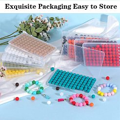 80 pièce de perles focales rondes en silicone&nbsp;SIL-SZ0001-24-06