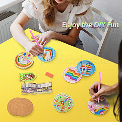 DIY-Diamantmalerei-Regenbogen-Motiv-Tassenmatten-Set&nbsp;DIAM-TAC0001-02