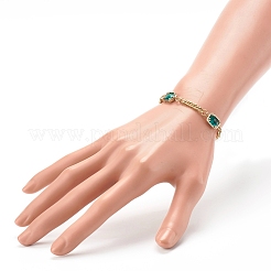 Rechteck mit Glasgliederarmbändern&nbsp;BJEW-JB06275-02