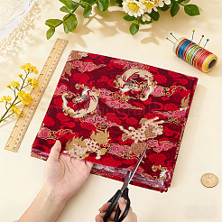 Baumwollstoff mit Qilin-Muster&nbsp;DIY-WH0579-97A