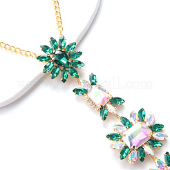 Collier à pampilles en alliage de strass et de fleurs pour femmes&nbsp;FS-WG8032C-03