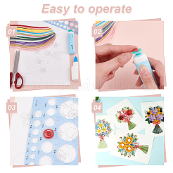 Blumen-/Vogelmuster Karton DIY Papier Quilling Werkzeuge Zeichnungen Musterkarten&nbsp;DIY-GA0006-36