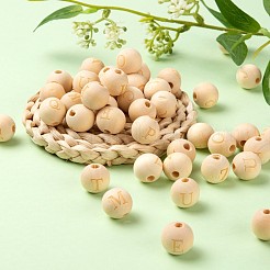104pcs 26 Stil unvollendete europäische Naturholzperlen&nbsp;WOOD-LS0001-03