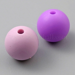 Set di perline rotonde in silicone ecologico per uso alimentare&nbsp;SIL-WH0008-47A