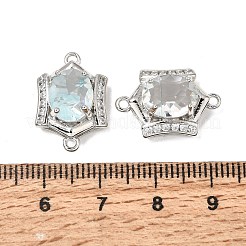 Ciondoli connettori in ottone con micro pavé di zirconi cubici e maglie in vetro&nbsp;GL-CBA86BA-01P-D