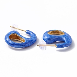 Orecchini a bottone in ottone smaltato&nbsp;EJEW-A093-09G