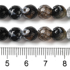 Gefärbte und erhitzte Stränge natürlicher Fire Crackle-Achatperlen&nbsp;G-P539-B01-10