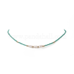 7-teiliges Halsketten-Set aus Naturperlen und Glasperlen in 7 Farben für Damen&nbsp;NJEW-JN04184