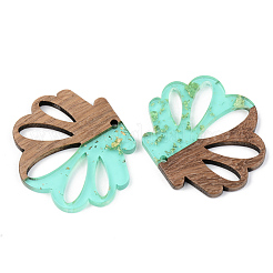 Pendentifs en résine transparente et bois de noyer&nbsp;RESI-S389-047A-B02