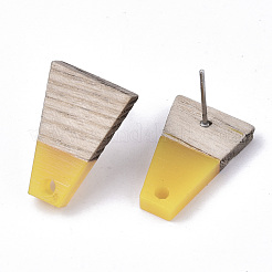Accessoires de boucles d'oreilles en résine et bois de cèdre&nbsp;MAK-N032-001A-C03