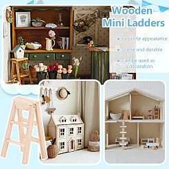 Mini-Leitern aus Holz&nbsp;DIY-WH0021-58