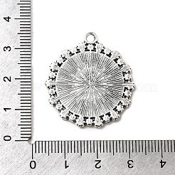 Tibetischer Stil Legierung flache runde Anhänger Fassungen&nbsp;TIBEP-5353-AS-LF