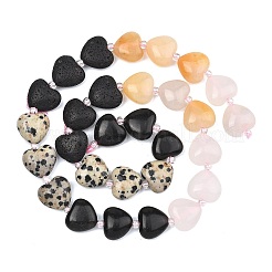 Colliers de perles en roche de lave naturelle aux couleurs dégradées&nbsp;G-B185-A01