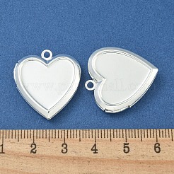 Medaillonanhänger aus Messing mit Herzform&nbsp;KK-T071-11S