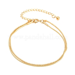 Doppellagige Armbänder aus Edelstahl 304 mit Kugel- und Schlangenkette für Damen&nbsp;BJEW-F537-02G