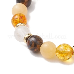 Pulseras elásticas de cuentas redondas con piedras preciosas mixtas naturales y sintéticas para mujer&nbsp;BJEW-JB12631-06