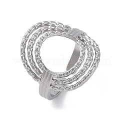 Bagues de manchette ovales ouvertes en acier inoxydable 304 pour femmes&nbsp;RJEW-F174-05P