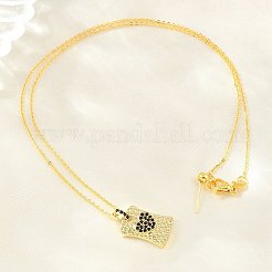 Colliers à pendentif coulissant ajustable en laiton&nbsp;KK-CBA4547-08G