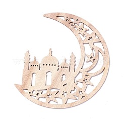 Moon & Castle Anhänger aus unbehandeltem Holz&nbsp;WOOD-M003-04