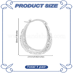 1 paio di orecchini a cerchio ovali in ottone per donna&nbsp;EJEW-LP0001-36P