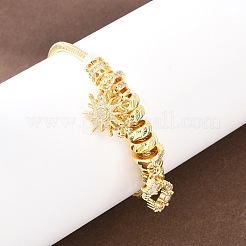 Armbänder mit Anhängern aus Messing und klaren europäischen Zirkonia-Perlen&nbsp;BJEW-F528-04G