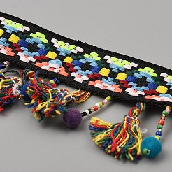 Spitzenband aus Polyester mit Quaste im ethnischen Stil&nbsp;OCOR-WH0082-193