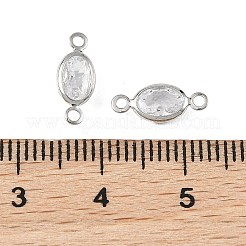 Breloques connecteurs ovales en laiton pavé de zircone cubique shegrace&nbsp;XGRQ2O400-439A-P