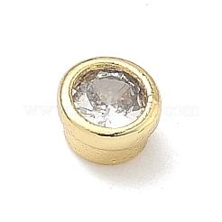Cabujones de circonita cúbica micropavé de latón redondos y planos&nbsp;KK-P345-13G-A02