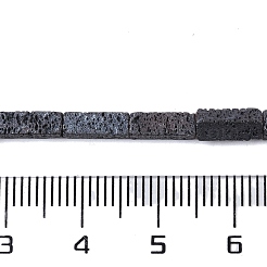 Brins de perles de lave naturelles givrées&nbsp;G-E618-05