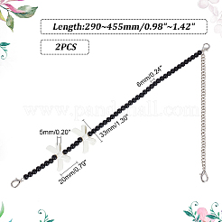 2 sangle de sac réglable en perles d'imitation ABS&nbsp;DIY-AR0003-16A