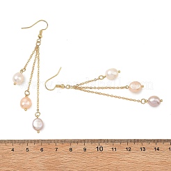 Orecchini pendenti con nappe di perle coltivate d'acqua dolce naturali.&nbsp;EJEW-JE07381-02