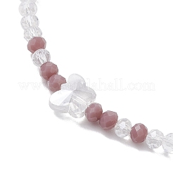 3 set di braccialetti elastici con perline di vetro placcate elettroliticamente per donna&nbsp;BJEW-JB11397