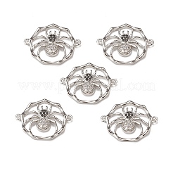 Charms per connettore in ottone con pavé di halloween in zirconi cubici chiari e neri&nbsp;KK-E068-VB060