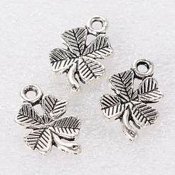 Stile tibetano incanta lega trifoglio&nbsp;X-TIBEP-2765-AS-RS
