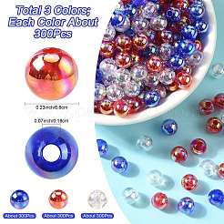 900pcs 3 Farben transparente Acrylperlen&nbsp;MACR-FS0002-23