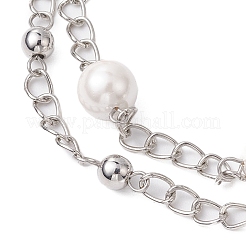8 mm runde Muschelkernperlen-Mehrstrang-Armbänder&nbsp;BJEW-JB10315