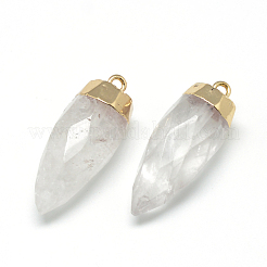 Natürliche Quarzkristall spitze Anhänger&nbsp;G-Q496-02