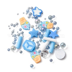 Handgefertigte Polymer Clay Cabochons und Kunststoffperlen für die Herstellung von DIY-Schmuckstücken&nbsp;CLAY-B007-04I