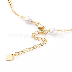 Colliers de chaîne de perles de verre coeur&nbsp;NJEW-JN03394