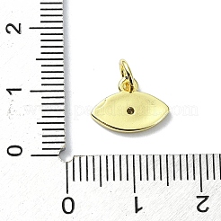 Ciondoli in ottone con micro pavé di zirconi a tema occhio&nbsp;KK-H475-58G-04