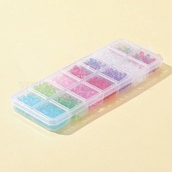 700 Stück 14 Stil Doppelkegel ab Farbe plattierte umweltfreundliche transparente Acrylperlen&nbsp;TACR-FS0001-32