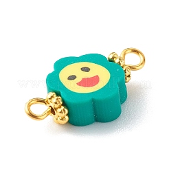 Link viso sorridente fiore di argilla polimerica fatto a mano&nbsp;PALLOY-JF00787