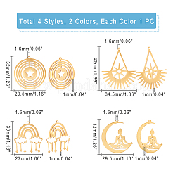 8 pendentif en acier inoxydable 201 plaqué sous vide PVD de style 8&nbsp;STAS-DC0005-13
