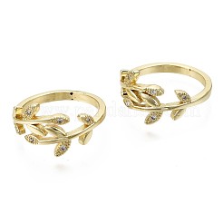 Anelli di polsino in zircone chiaro con micro pavè di ottone&nbsp;RJEW-S044-122-NF